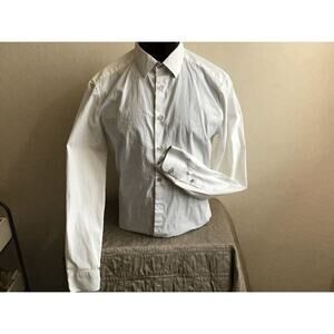 White Reaction Kenneth Cole Long Sleeve Dress Shirt. Cotton Size M/